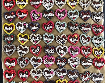 Personalisiertes Lebkuchenherz Anstecker, Filzherz mit Namen, Oktoberfest Wiesn Souvenir, Handmade Bayern