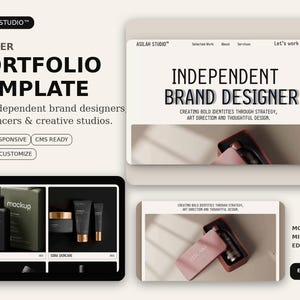Sjabloon voor een portfolio van een merkdesigner | Website voor een creatieve studio | Portfolio van een grafisch ontwerper | CMS-websitesjabloon