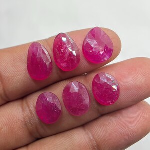 6 Pieces Ruby Rose cut Flat Back loose gemstone 10/13 mm
