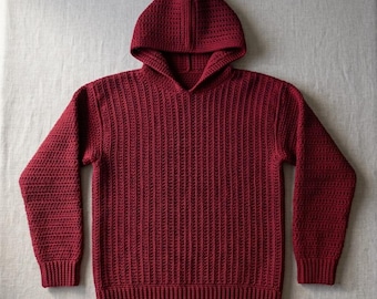 Crochet Hoodie Pattern PDF, Oversized Hoodie Crochet Pattern, Hooded Sweater Tutorial, Digital Download.