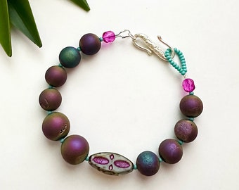 KIT : Rainbow Druzy and Seeds Bracelet