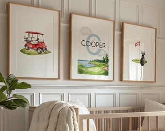 Personalized Golf Nursery Art | Custom Sports Country Club Name Print