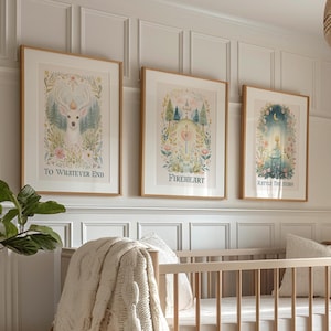 Konsttryckset med glastron för barnkammaren | Bokinspirerad mammadekoration | Eldhjärta | 3-delat set bild 1
