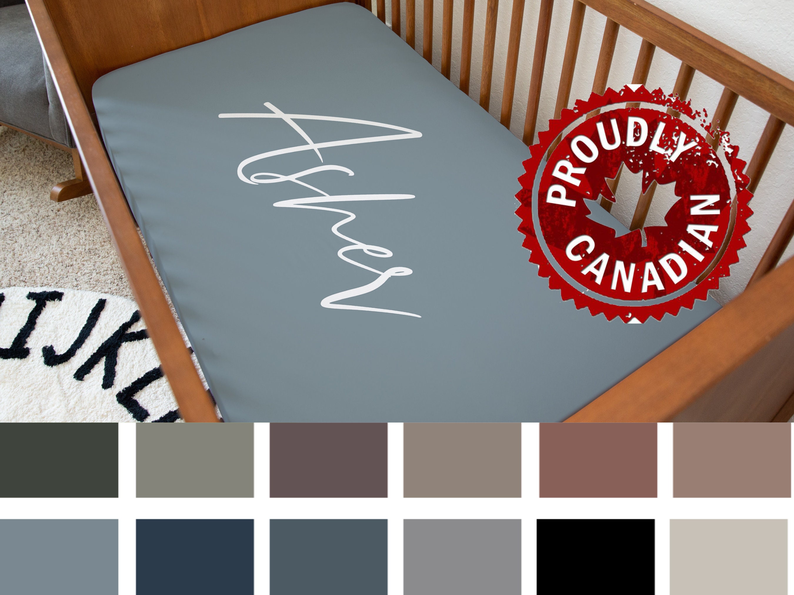 Dusty blue crib sheet sale