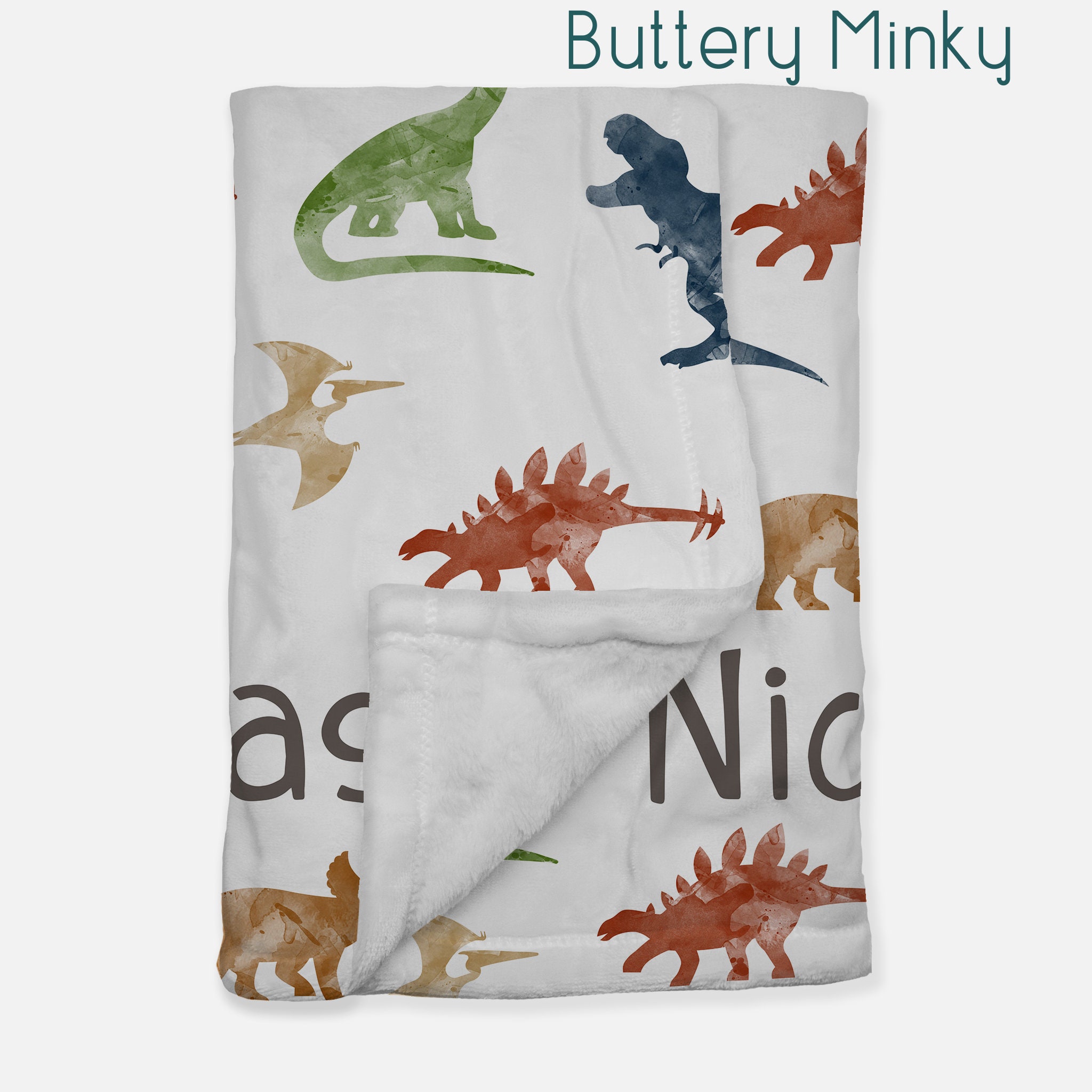 Personalized dinosaur minky baby blanket in navy orange and Etsy