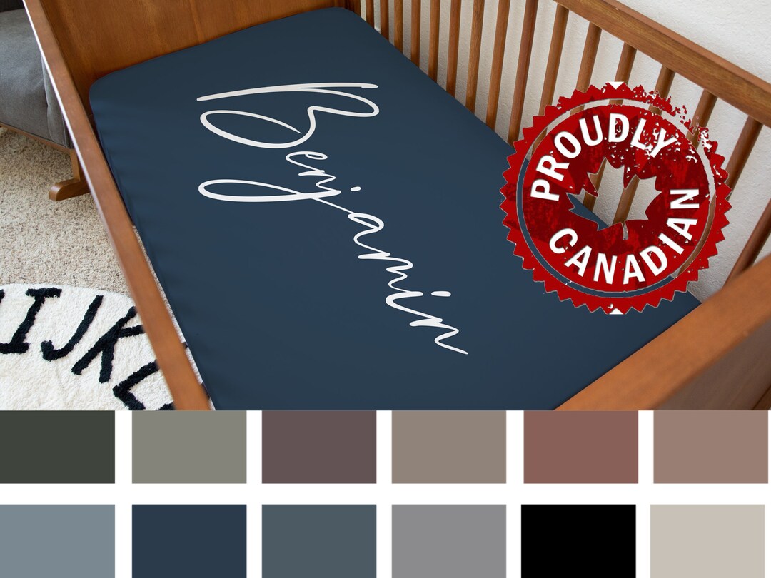 Neutrals Collection Modern Navy and White Simple Name Monogram Baby