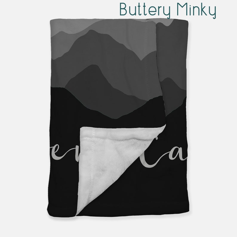 Personalized Minky Baby Blanket in Black and Grey Ombre Etsy Canada