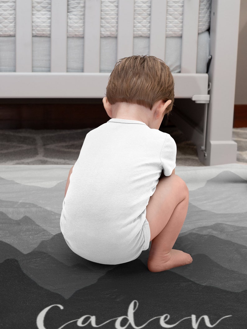 Personalized Minky Baby Blanket in Black and Grey Ombre Etsy Canada