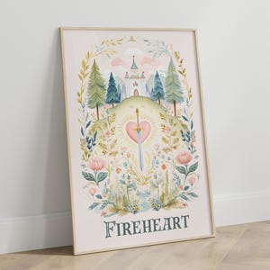 Konsttryckset med glastron för barnkammaren | Bokinspirerad mammadekoration | Eldhjärta | 3-delat set bild 12