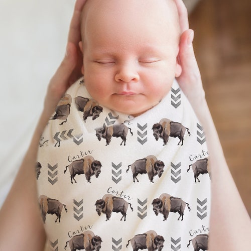 Buffalo Baby Blanket / Buffalo Nursery Decor Boy / Woodland Etsy