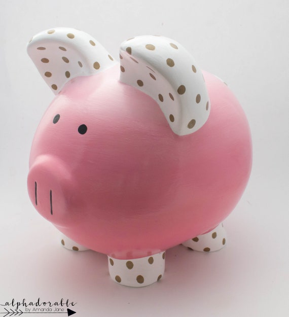 Ceramic Golden Piggy Bank