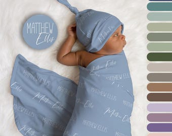 Conjunto de manta para bebê personalizada em malha jersey – Presente para chá de bebê