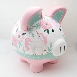 Tirelire pour Enfant  Tirelire Licorne fond Rose