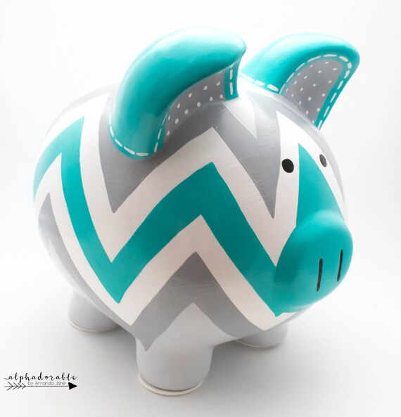 chevron piggy bank