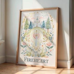 Konsttryckset med glastron för barnkammaren | Bokinspirerad mammadekoration | Eldhjärta | 3-delat set bild 4