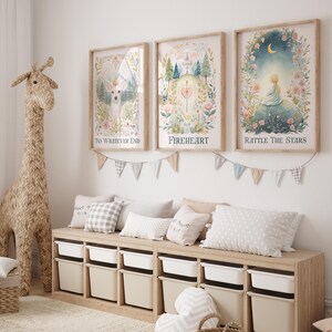 Konsttryckset med glastron för barnkammaren | Bokinspirerad mammadekoration | Eldhjärta | 3-delat set bild 5