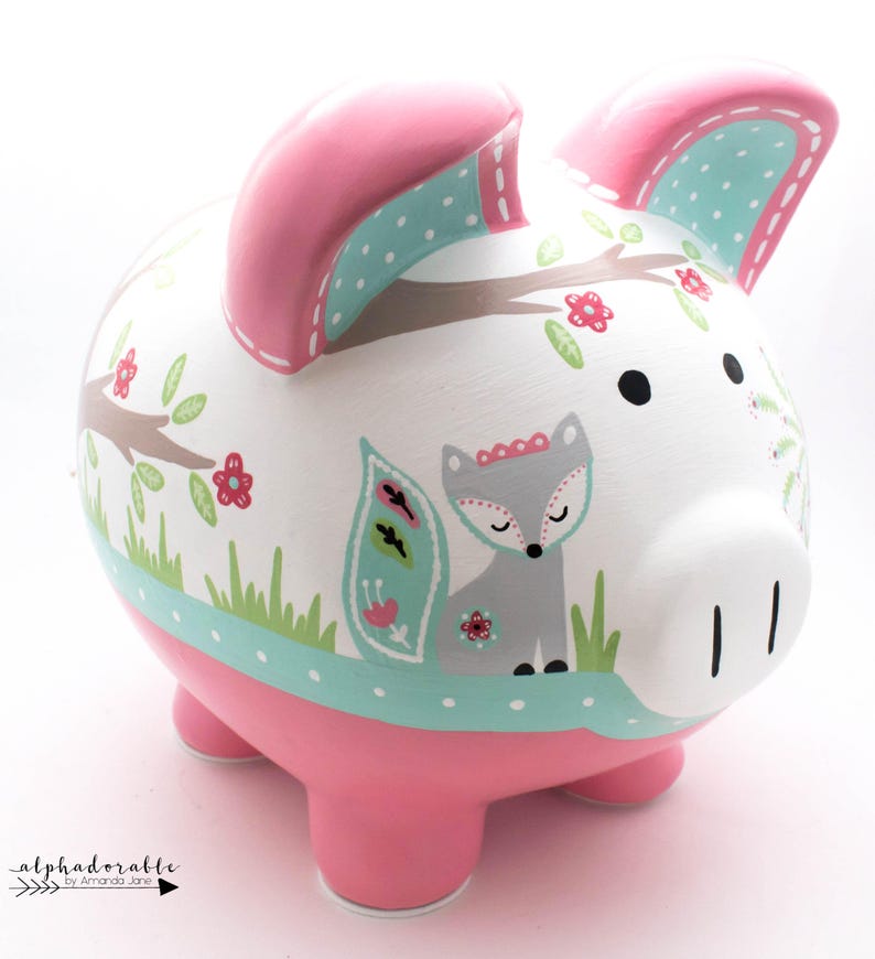 Fiona Fox Personalized Piggy Bank