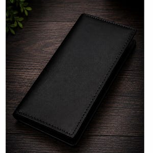 Long Genuine Leather Bifold Wallet for Men: Vintage Slim Billfold, Large Capacity