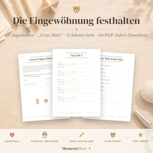 Printable Kindergarten Settling-In Diary | The First 10 Days at Kindergarten + First Times | Documenting the Start of Kindergarten | Fillable | A4 PDF