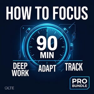 How To Focus Pro-paket | Guide till djupgående arbete, ADHD-anpassning, daglig spårning (digital nedladdning)