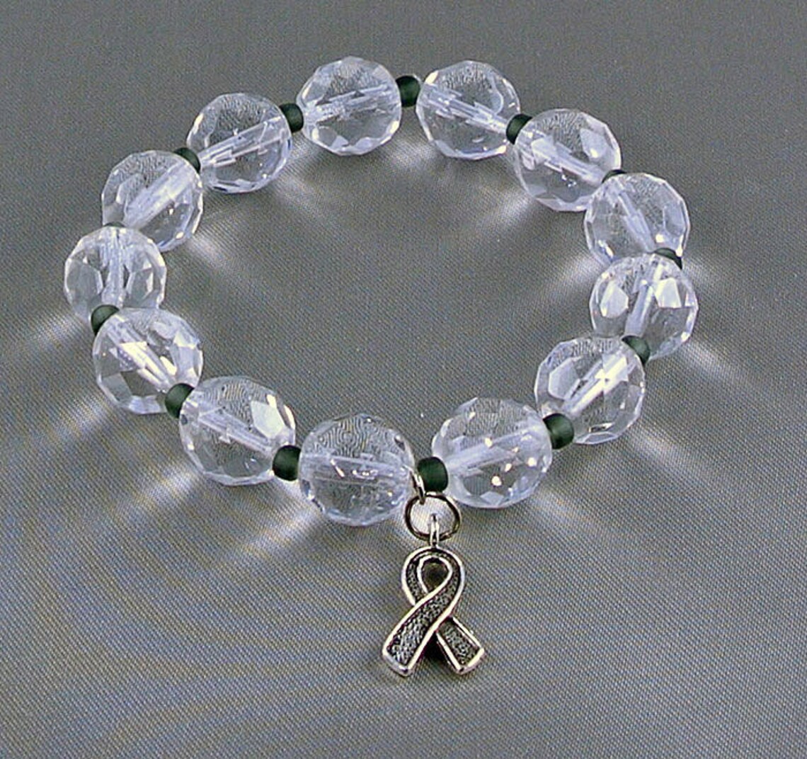 Brain Cancer Awareness Bracelet with Hope Ribbon Charm with Etsy
