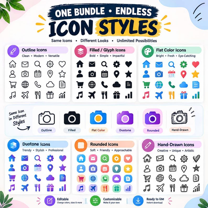 10,000+ Editable Icons Bundle, Customizable Icons, SVG PNG Ai Eps Icons ...
