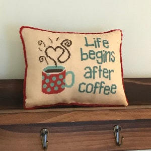 Life Begins After Coffee Coffee Cross Stitch PATTERN Digital PDF Download Coffee Lover Cross Stitch image 4
