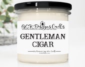 Gentleman Cigar Soy Candle, Hand poured, Vegan, Tobacco Scented, Glass Jar Candle, Birthday Gift, Eco friendly, Scented Candle Gift