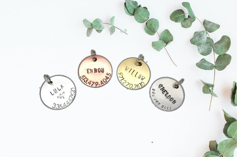 1 Dog Tag for Collar Custom Pet Id Tag Pet Tag Dog Collar Dog Tag for Dog Personalized Tag Steel Dog Tag Custom Pet Tag Brass Copper