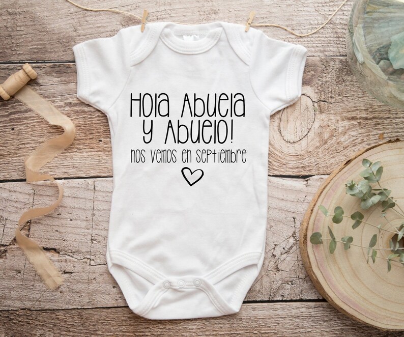 Spanish Personalized Pregnancy Announcement Onesie Etsy