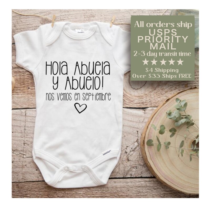 Spanish Personalized Pregnancy Announcement Abuelitos Etsy