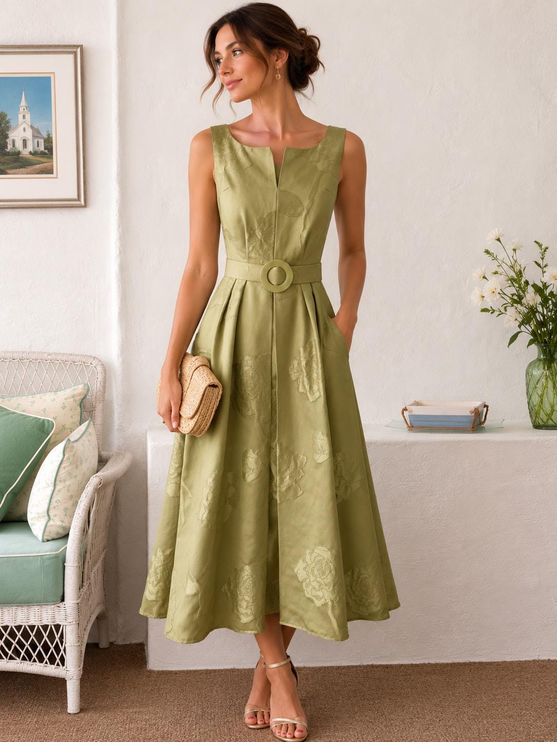 gaia scrunch lace midi dress in forest green Cult Christy Knit Ruffle dress