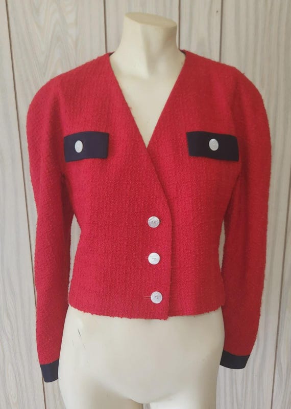 Akris, Akris jacket 38 red wool mohair blazer