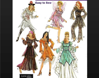 Simplicity 5363 Adult Costume Pattern, Pirate Fairy Princess, Historical Stage, Misses Size 6 8 10 12 Halloween Cosplay Fantasy Party, UNCUT