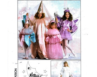 Fairy Princess Bride and Jester Costume Pattern Simplicity 9343 Size S M L XL Child 3 4 5 6 8 10 12 14 Halloween or Theatre Vintage 80s CUT