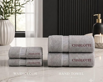 Personalized Bath & Hand Towels, Embroidered, Monogram Towels