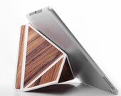 iPad Case iPad Stand Tablet Stand Cover with Back Smart Cover Automatic for iPad Air1 Leather/Wood Combination Tablet Case Christmas Gift