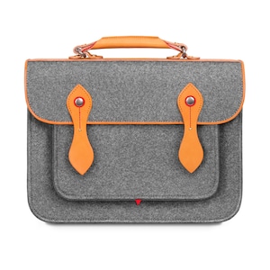 Macbook Pro15" Bag Wool Felt Macbook Sleeve with Genuine Leather Handle And Strap Briefcase Felt Sleeve for MacbookPro16" Thanksgiving Gift
