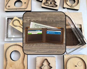 Vintage Crazy Horse Leather Short Wallet Cutting Die Leather Craft Mold Set DIY Tool
