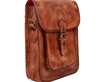 TopHome--Hand Dye Leather Camera Bag Messenger Bag Shoulder Bag Traveler Wallet Laptop Case iPad Bag, Graduation Thanksgiving Gift