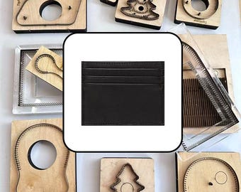 Minimal 3 Front Pocket Card Case Die Template, Smooth Leather Cardholder Die for DIY Leather Craft
