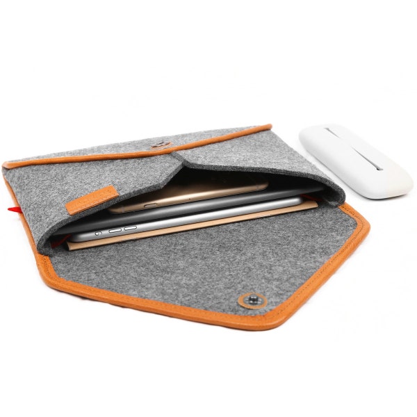 iPad Case Wool iPad Sleeve Tablet Case Leather Purse Handbag Phone Case Leather Edge Laptop Bag Envelope Style iPad Bag Thanksgiving Gift
