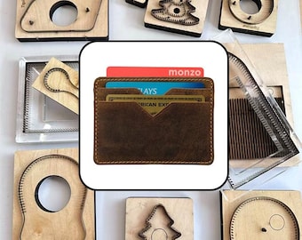 Minimal Multi Card Slot Leather Card Holder Cutting Die, Crazy Horse Leather Slim Wallet Steel Cut Mold for DIY Leather Crafts