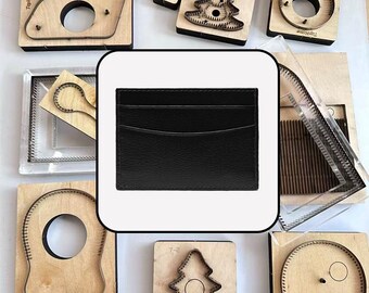 Curved Pocket Card Holder Leather Die Cut Mold, Minimal Slim Card Wallet Cutting Die, DIY Leathercraft Card Case Tool