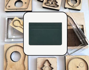 Minimalist 3‑Slot Card Holder Leather Die Cut Mold, Slim Credit Card Wallet Cutting Die, DIY Leathercraft Card Case Tool
