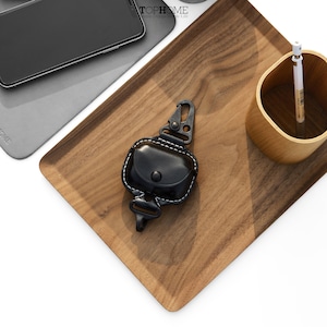 AirPods Pro Leather Case, Premium Genuine Leather Cover for AirPods Pro Case with Fine Metal Carabiner/Earbuds Accessories Thanksgiving Gift