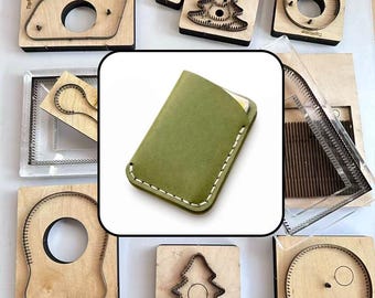 Minimal Fold Leather Card Sleeve Cutting Die, Slim Pocket Card Holder Steel Rule Die, DIY Leathercraft Tool