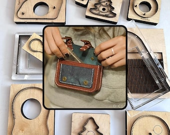 Molde para mini bolso Cambridge, molde para cuchillo de artículos de cuero hechos a mano, troquel de cuero, troquelado de cuero