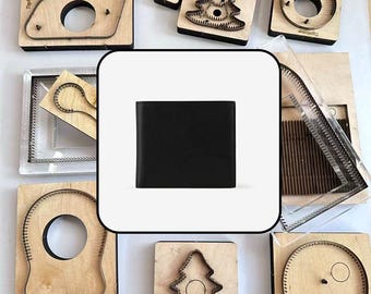 Simple Bi-fold Leather Wallet Die Template, Smooth Leather Mens Wallet Die for DIY Leather Craft