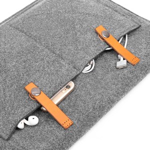 Hülle für MacBook Pro 15 Zoll, 16 Zoll Laptoptasche, Laptop-Hülle aus Wollfilz mit italienischem Lederriemen, Tablet-Tasche zum Erntedankfest Bild 3